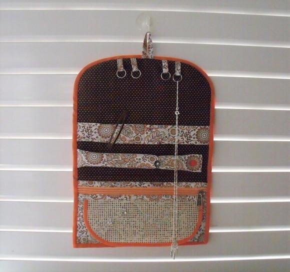 Porta Joias em Tecido Organizador De Bijuterias Bolsa e Viagem