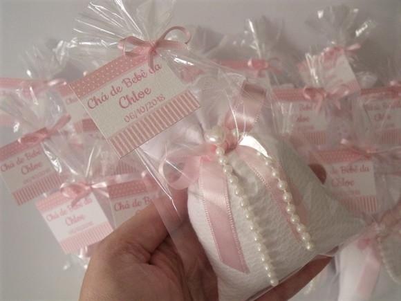 Sachê Perfumado Lembrancinha Chá de Bebê Maternidade Menina