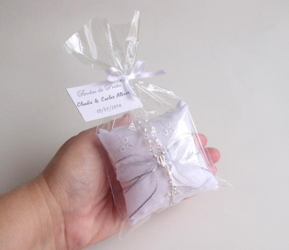 Sachê Perfumado com Terço Lembrancinha Batizado Comunhão