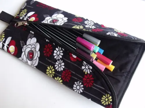 Estojo Feminino em Tecido  Organizador com Ziper