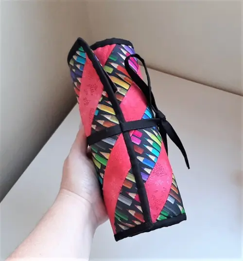 Estojo de Rolinho para 48 Lapis de Cor Patchwork