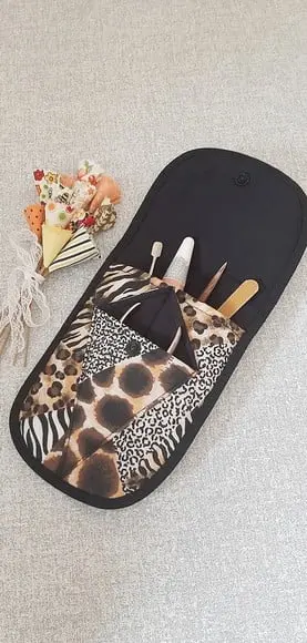 Porta Alicate Animal Print | Estojo Organizador para Kit Manicure