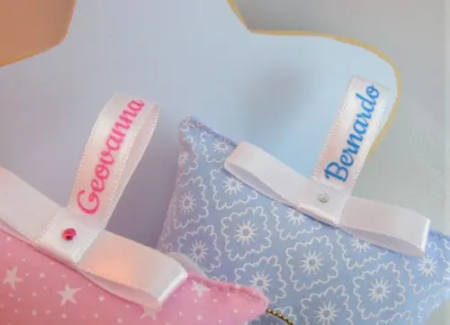 Lembrança Batizado Almofadinha Perfumada com Anjinho e Nome