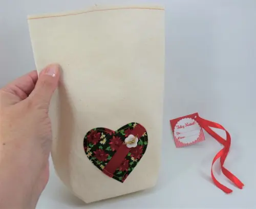 Lembrança Natal Saquinho de Tecido para Mini Panetone