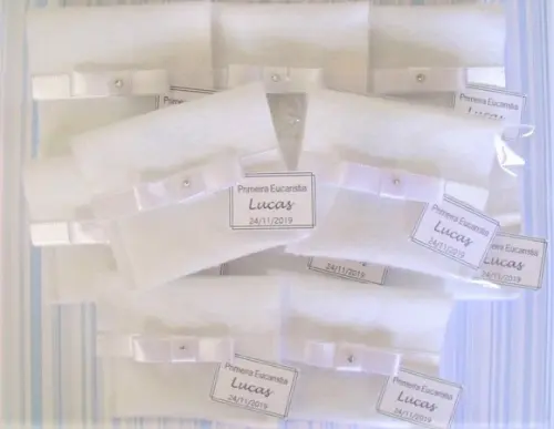 Lembrança Primeira Eucaristia Envelope Feltro com Mini Terço
