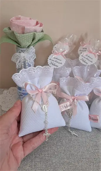 Lembrancinha Batizado Menina Sachê Personalizado