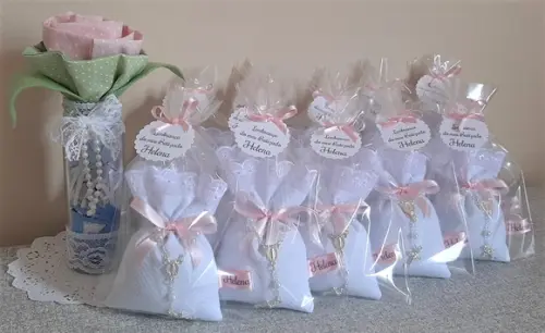 Lembrancinha Batizado Menina Sachê Personalizado