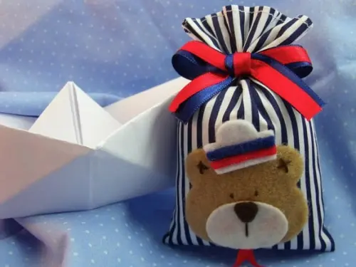 Lembrancinha de Maternidade Sachê Urso Marinheiro