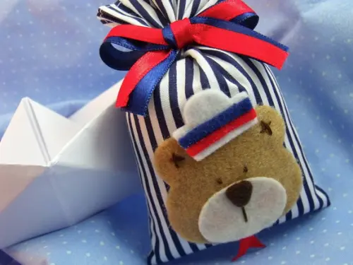 Lembrancinha de Maternidade Sachê Urso Marinheiro