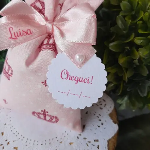 Lembrancinha Maternidade Menina Sachê com Nome