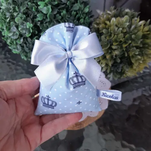 Lembrancinha Maternidade Menino Sachê Personalizado com Nome