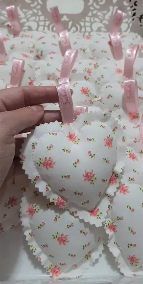 Lembrancinha Maternidade Sachê Coração com Nome
