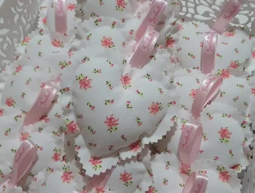 Lembrancinha Maternidade Sachê Coração com Nome