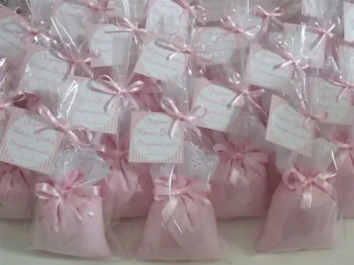 Lembrancinha Menina Sachê Perfumado Poá Rosa