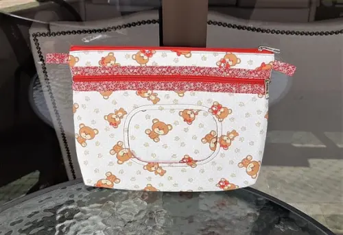 Necessaire do Bebê Porta Fraldas e Porta Lenço Umedecido Ursinho Menina