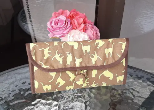 Porta Joias de Tecido Gatinho | Organizador de Bijuterias para Viagem e Presente