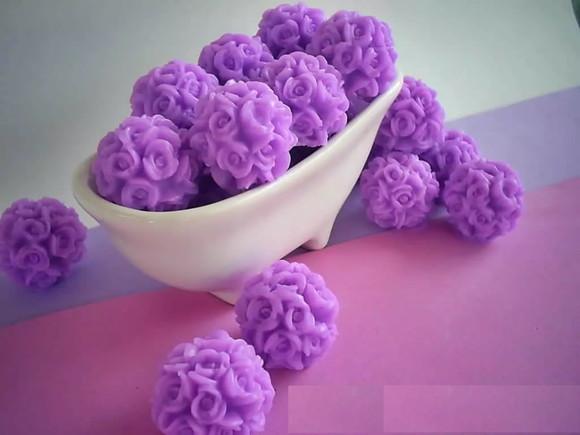 Lembrancinha Esfera Floral Flor Cassino Naipe Mini Sabonete
