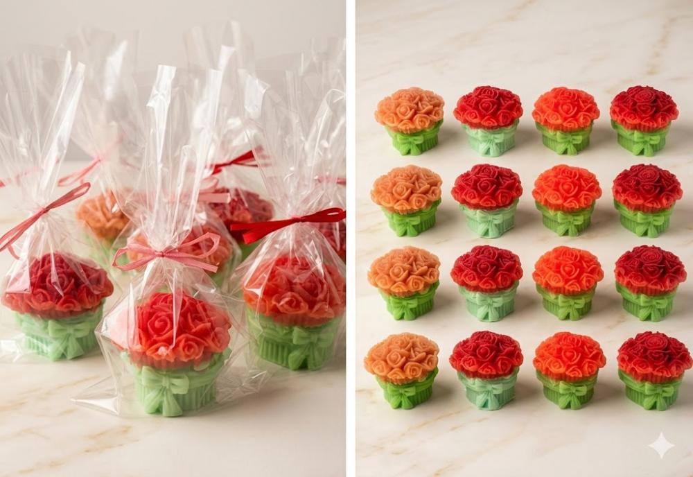 Lembrancinha Buque de Flores Buquezinho de Rosas Plantas noiva ge