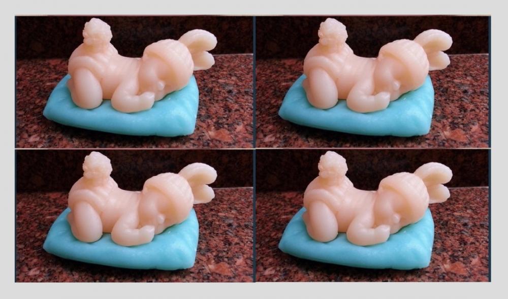 Lembrancinha Bebê Dormindo com Touca Touquinha Cha de Bebe gesta