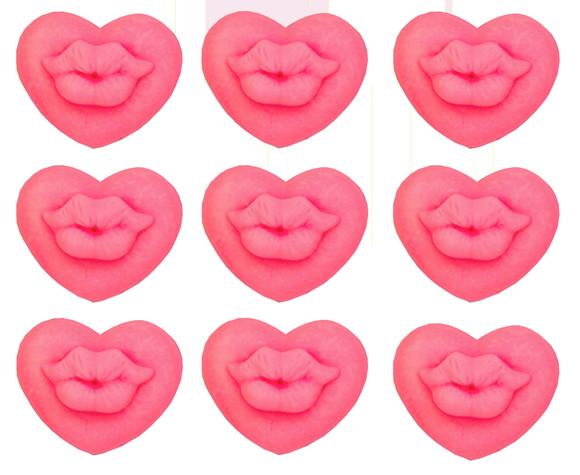Lembrancinha Beijo no Coração Boca Cha de Lingerie noivas amor