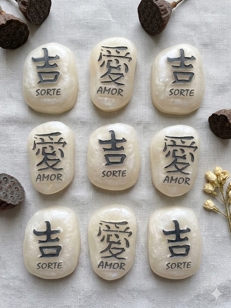 Lembrancinha Jisso Pedra Japonesa Amor Sorte Fe Força Japão