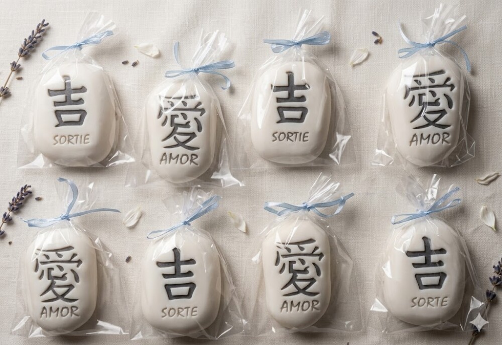 Lembrancinha Jisso Pedra Japonesa Amor Sorte Fe Força Japão
