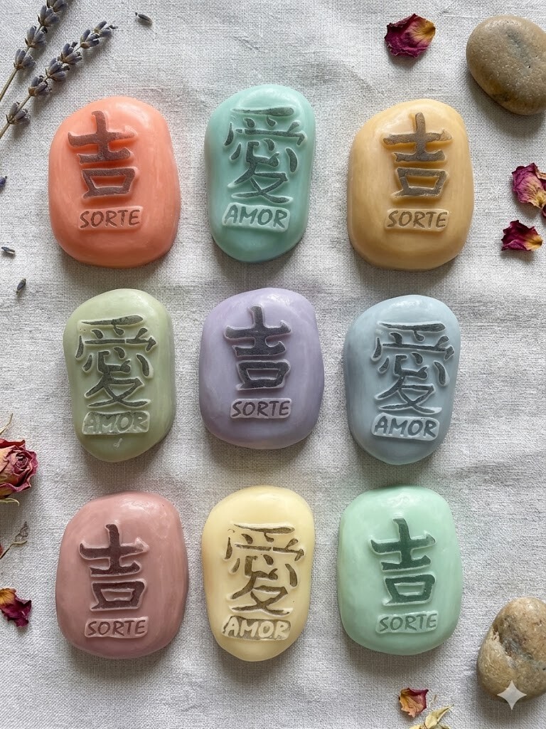 Lembrancinha Jisso Pedra Japonesa Amor Sorte Fe Força Japão