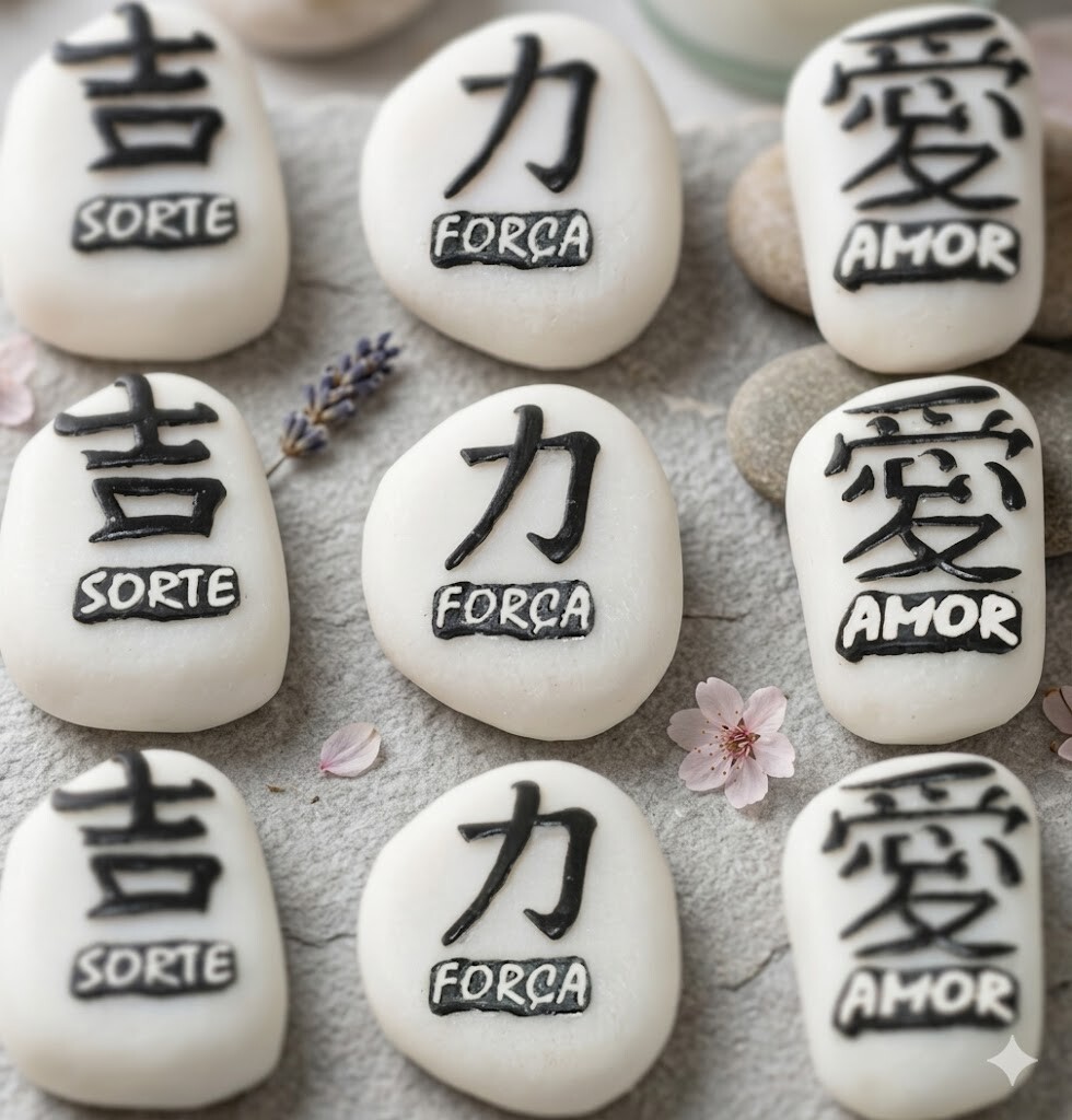 Lembrancinha Jisso Pedra Japonesa Amor Sorte Fe Força Japão