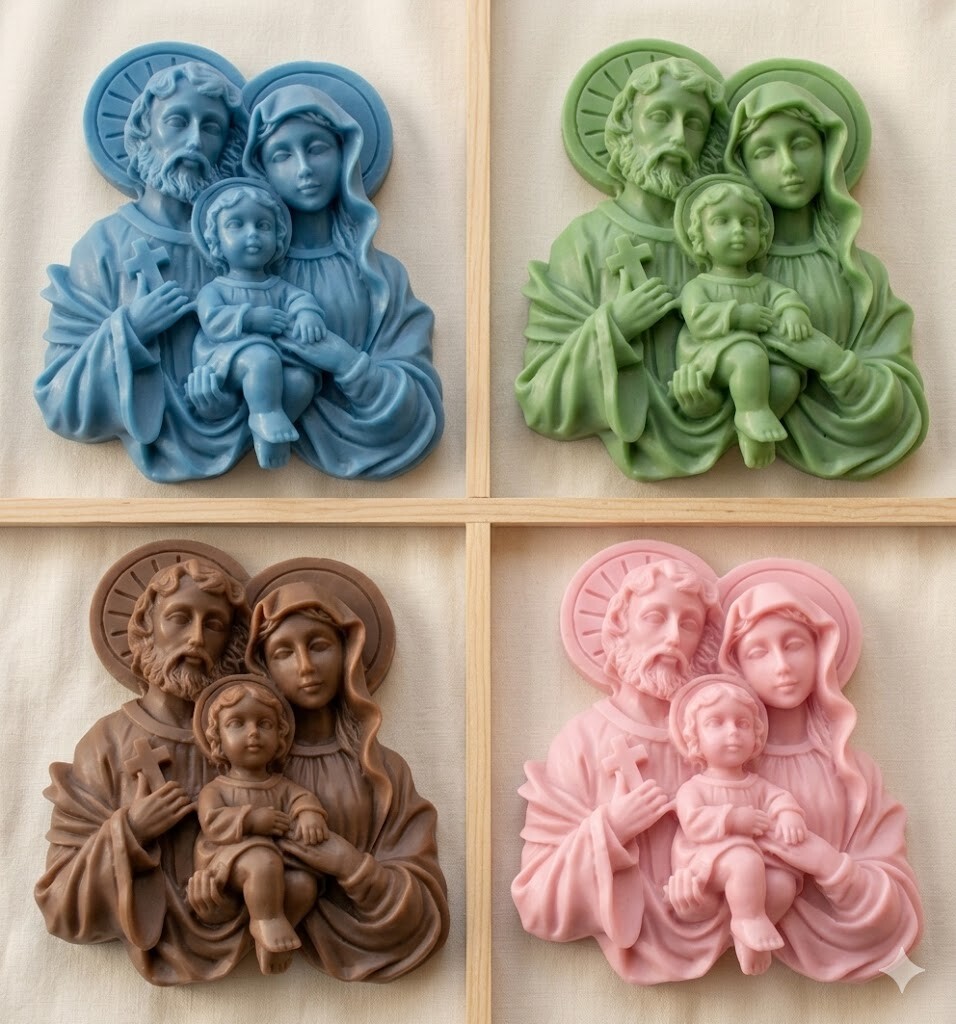 Lembrancinha Sagrada Familia Jesus maria jose sabonete religioso