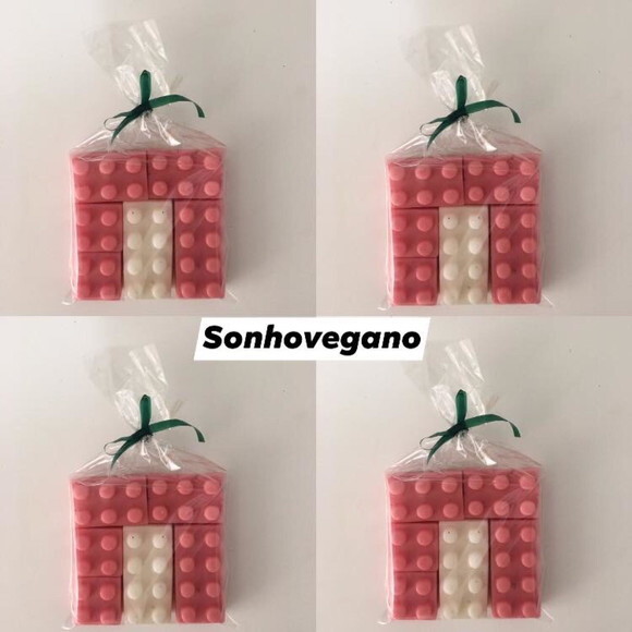 Lembrancinha Lego Peças de Montar Aniversário Brinquedo sabonet