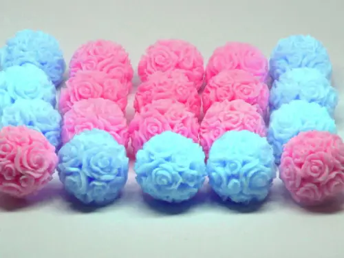Lembrancinha Esfera Floral Flor Cassino Naipe Mini Sabonete