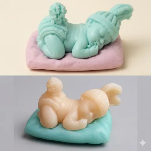 Lembrancinha Bebê Dormindo com Touca Touquinha Cha de Bebe gesta