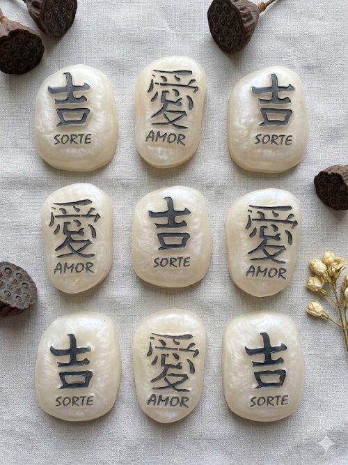 Lembrancinha Jisso Pedra Japonesa Amor Sorte Fe Força Japão