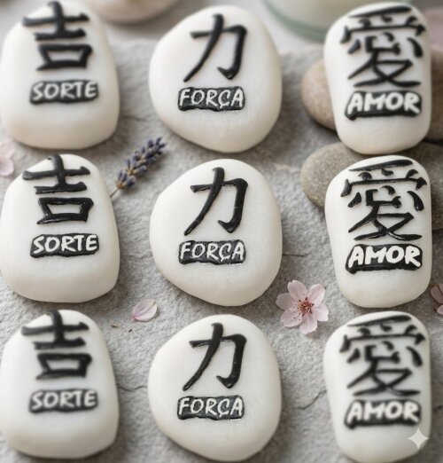 Lembrancinha Jisso Pedra Japonesa Amor Sorte Fe Força Japão