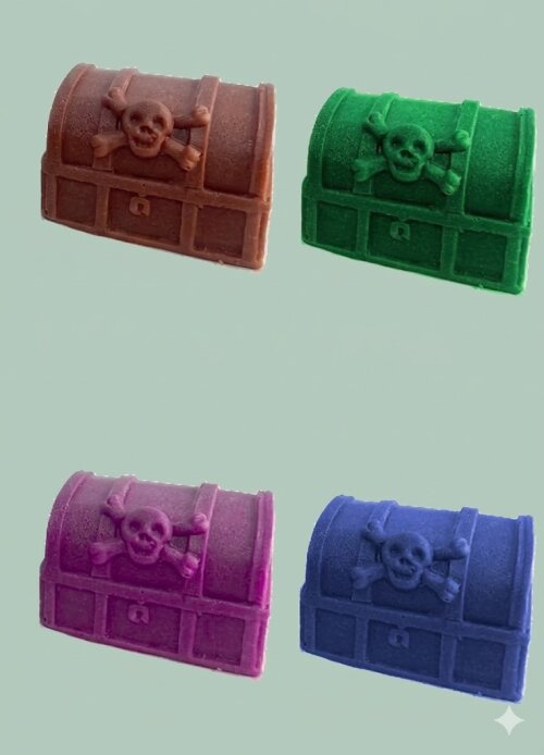 Lembrancinha Bau do Tesouro Pirata Peter Pan Capitão Gancho ouro