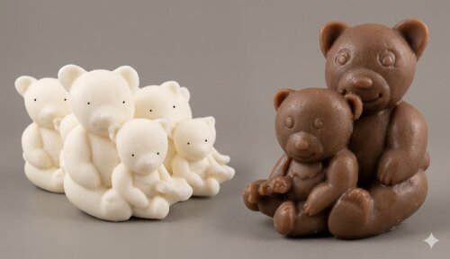 Lembrancinha Urso com Filhote urso polar Mamãe Cha de Bebe Floresta animais maternidade nascimento