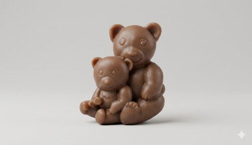 Lembrancinha Urso com Filhote urso polar Mamãe Cha de Bebe Flore