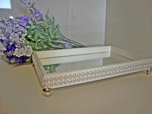 Bandeja para lavabo e decoração