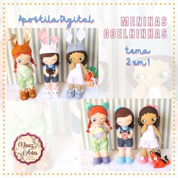 Apostila Digital de Páscoa Meninas Coelhinhas - Tema 2 em 1 - Ni
