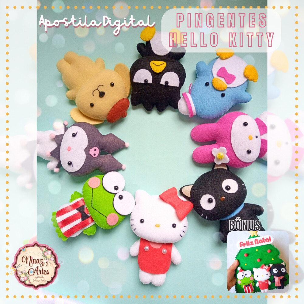 Apostila Digital Pingentes Hello Kitty- Ninaz Artes