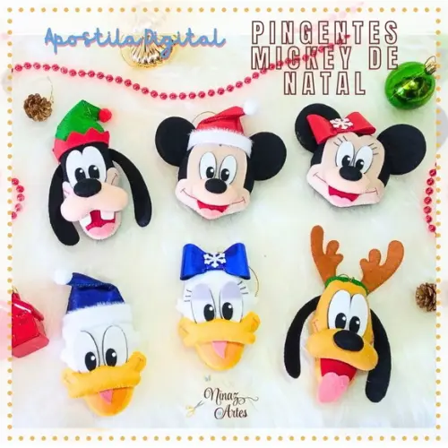 Apostila Pingentes de Natal do Mickey - Ninaz Artes