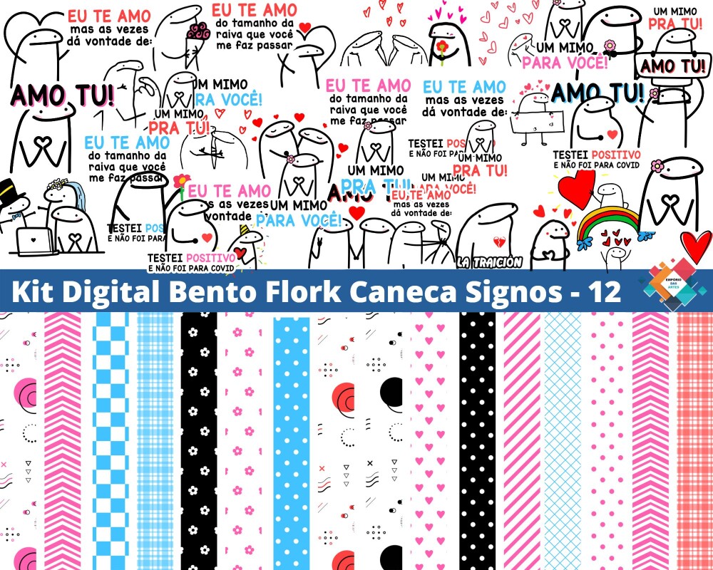 Fflork Kit Digital Bento Flork Dia Dos Namorado Flork | Artesanou Marketplace