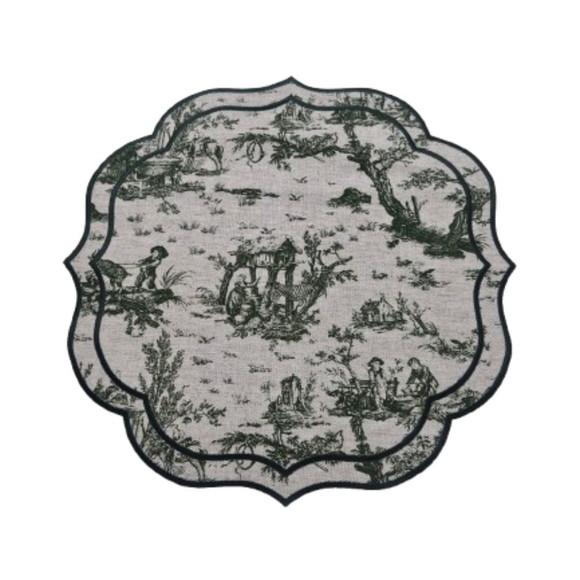 Lugar Americano Toile de Jouy Verde