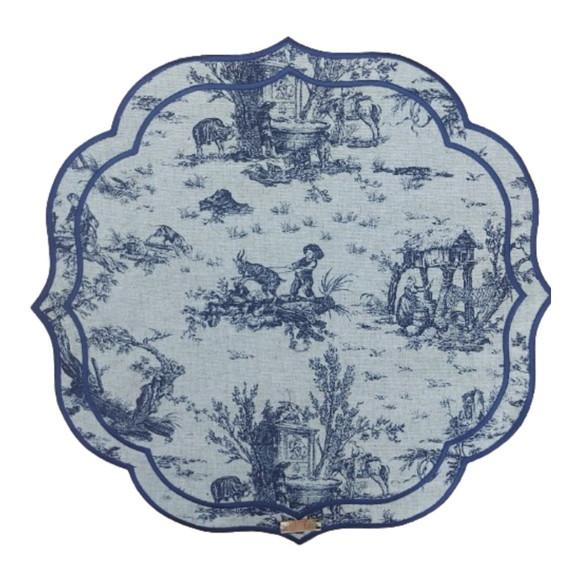 Lugar Americano Toile de Jouy Azul