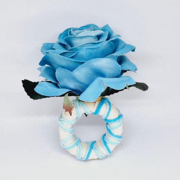 Porta Guardanapo Flor Azul