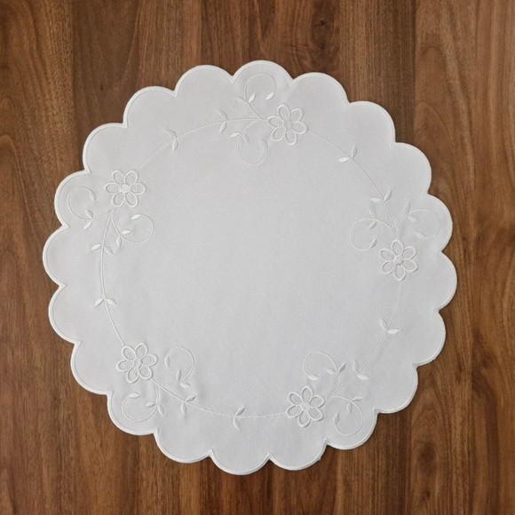 Lugar Americano Flowers White