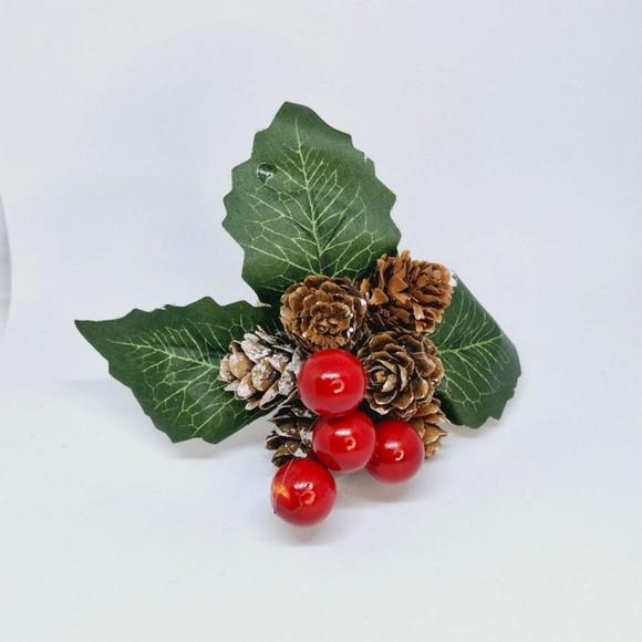 Kit Porta Guardanapo Natal Azevinho com Pinha 04 Peças
