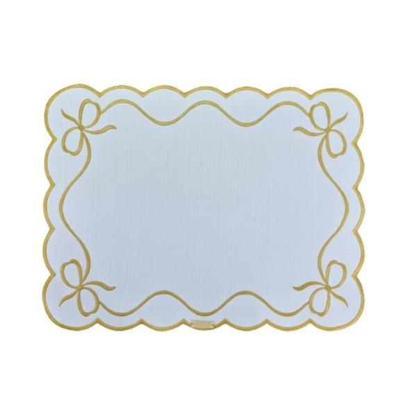 Lugar Americano Laço Dourado Dupla Face