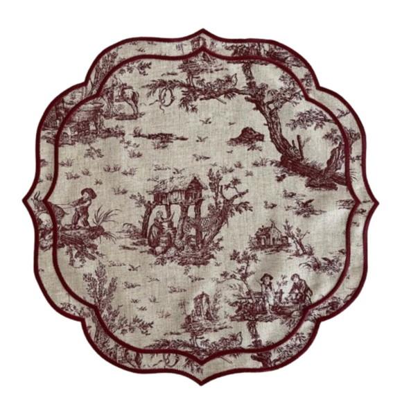 Lugar Americano Toile de Jouy Marsala