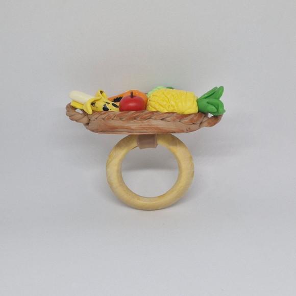 Porta Guardanapo Cesta de Frutas Biscuit